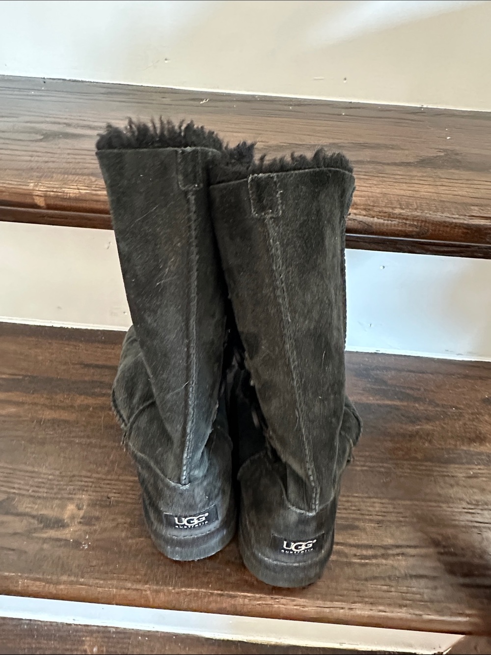 UGG Black Short Shearling-Lined Boots